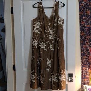 Coldwater Creek embroidered, lined dress